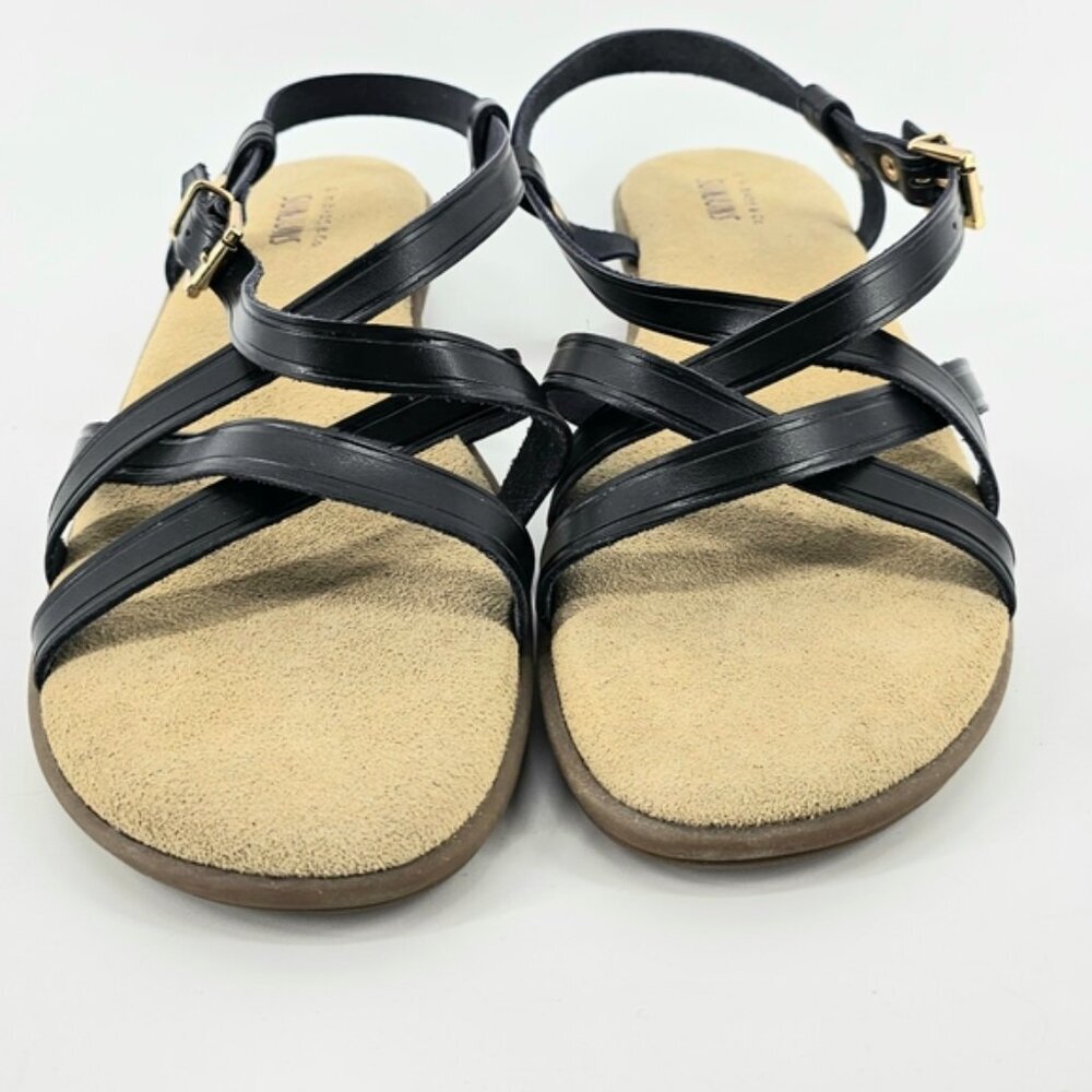 G. H. Bass Co. SUNJUNS Women's 10W Margie Black & Tan Classic Comfort Sandals - Picture 6 of 9